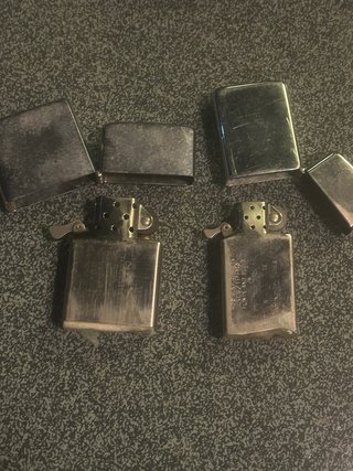 Lote 2 Encendedores ZIPPO Plateado