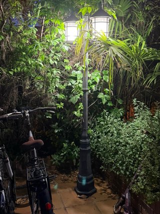 Farola de jardín exterior con 2 brazos