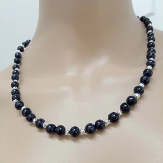 Collana Arenaria Blu e Acciaio Argento