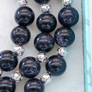 Collana Arenaria Blu e Acciaio Argento
