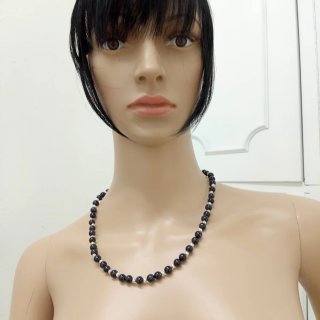 Collana Arenaria Blu e Acciaio Argento