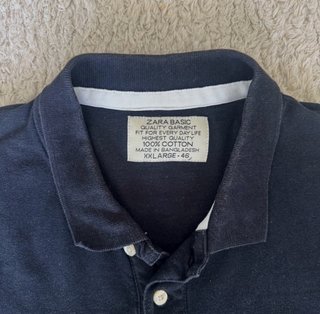 Zara Black Polo Shirt XXL Vintage Summer Cotton