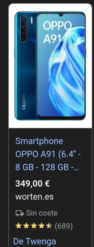 Cellulare Oppo A91 128GB Blu