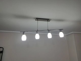 Lámpara de techo sala plata y blanco