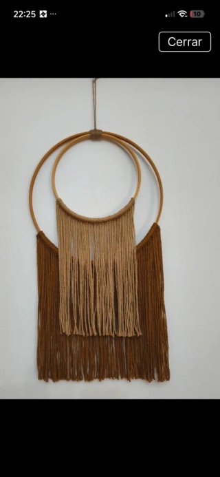 Colgante Macramé Aros Madera