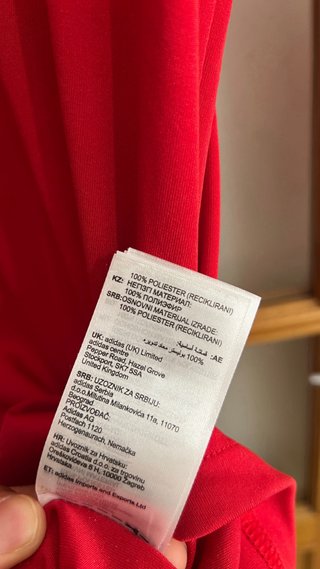 Camiseta Adidas Deportiva Roja Talla L