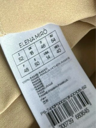 Vestido Elena Miro. Beige. Talla 48 . Estrenar.
