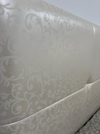 Cabecero Cama Matrimonio Beige/Blanco