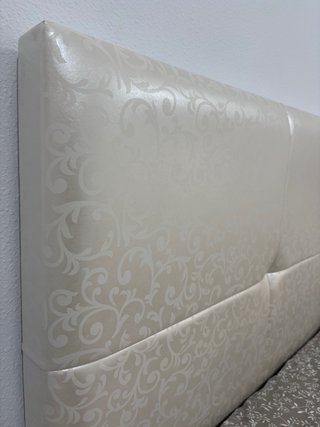 Cabecero Cama Matrimonio Beige/Blanco