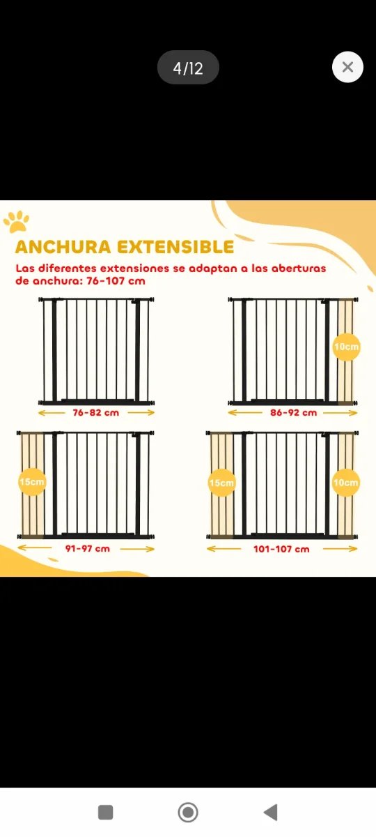 Barrera seguridad mascotas metal y madera