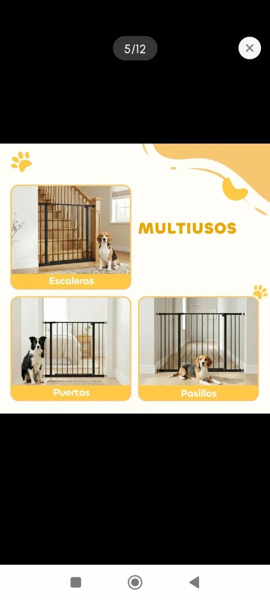 Barrera seguridad mascotas metal y madera