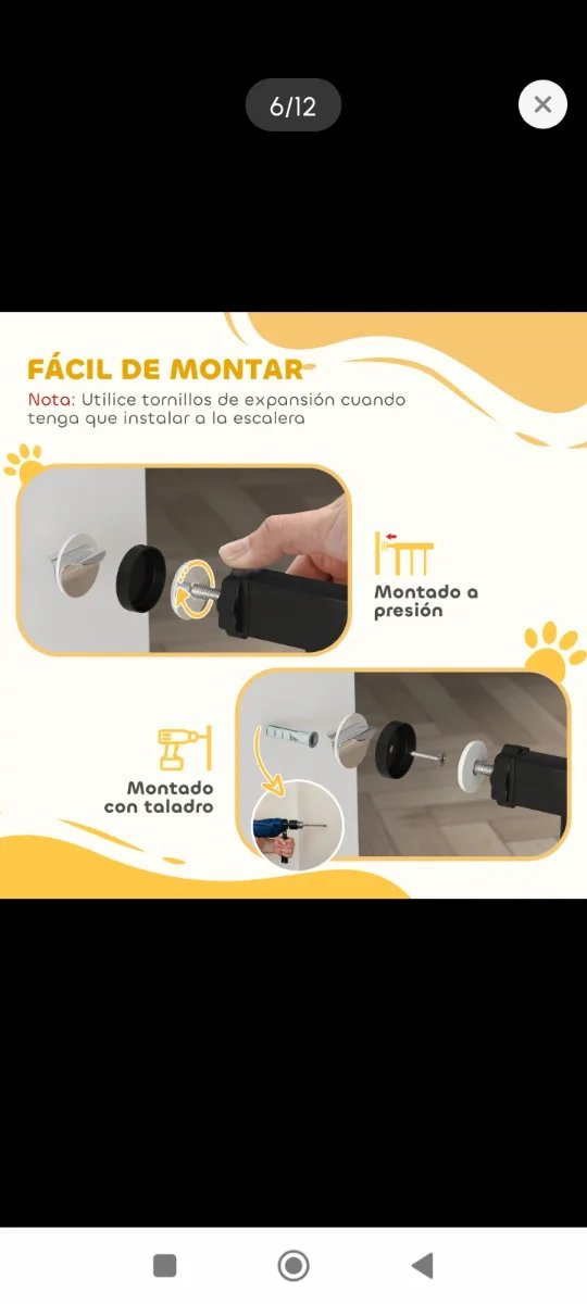 Barrera seguridad mascotas metal y madera