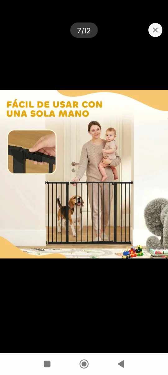 Barrera seguridad mascotas metal y madera