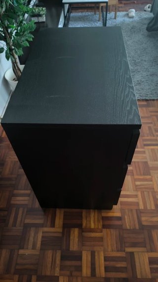 Cómoda MALM 3 cajones negro-marrón