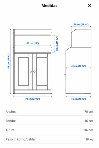 Mueble auxiliar IKEA blanco
