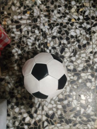 Pelota de fútbol blanca y negra