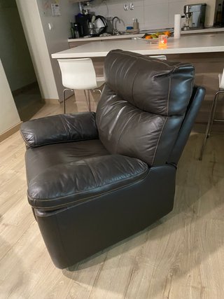 Sillón de piel marrón - no reclina