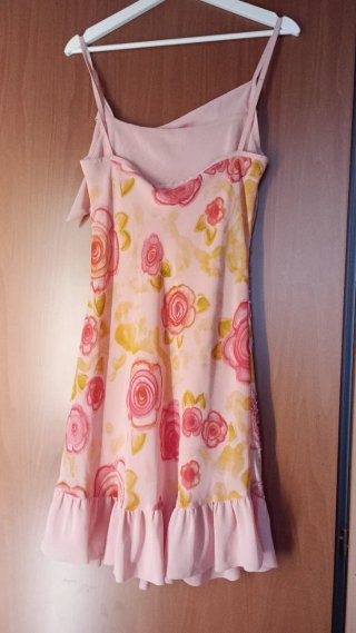 Vestito floreale rosa e giallo