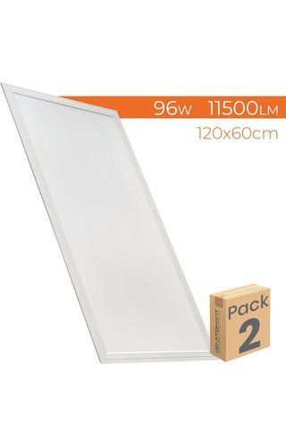 2 Paneles LED 120x60cm 96W Blanco Neutro