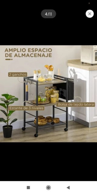Carro auxiliar con ruedas cocina - organizador