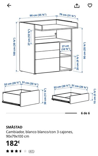 Cambiador Bebé IKEA Blanco