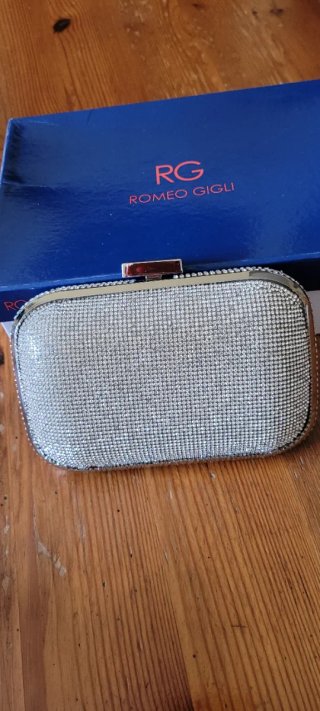 Pochette Argento con Strass