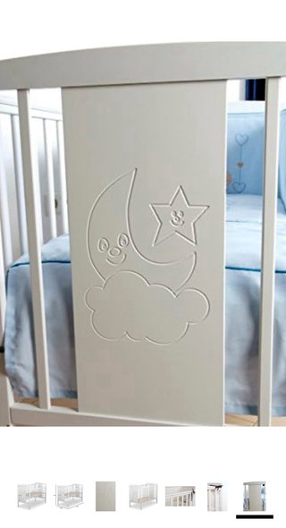 Cuna Mundibebé Cielo abatible + colchon + funda
