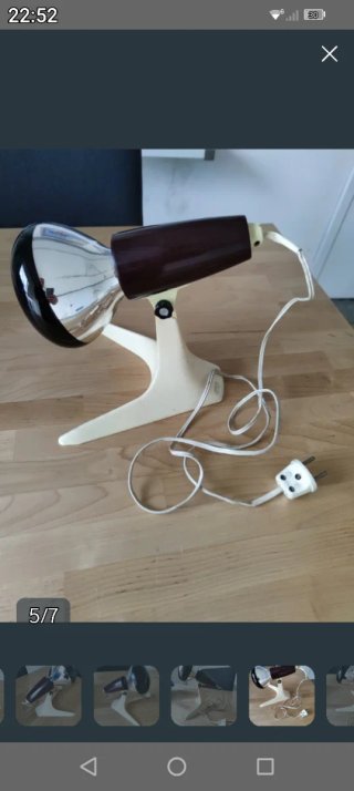 Lámpara Vintage Space Age Beige/Negro