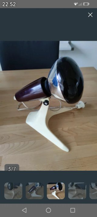 Lámpara Vintage Space Age Beige/Negro