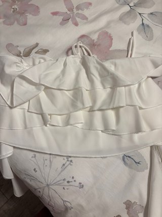 Top volantes flor blanco