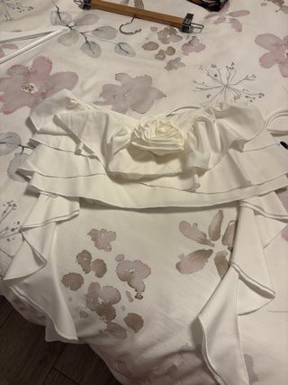 Top volantes flor blanco
