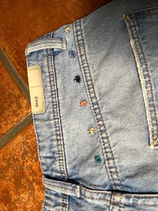 Vaqueros con bordado de cactus