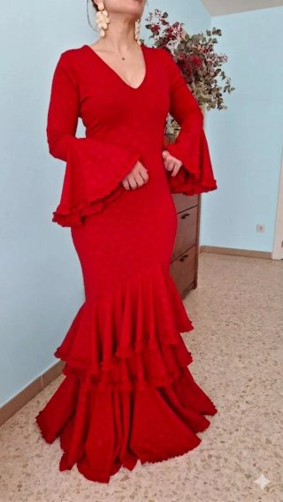 Traje de Flamenca Rojo TODAS LAS TALLAS