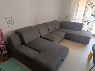 Sofá Chaise Longue Gris Grande