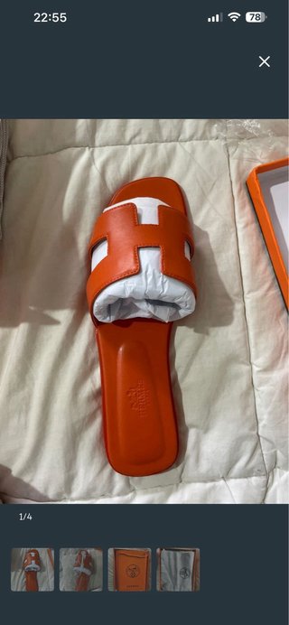 Chanclas Hermes Verano Talla 40 Naranja