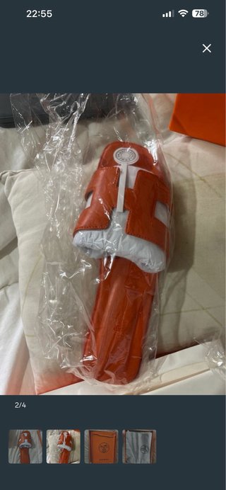Chanclas Hermes Verano Talla 40 Naranja