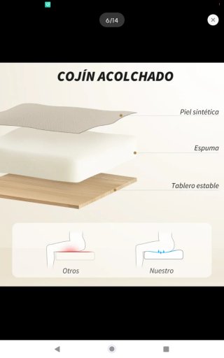 Silla de escritorio acolchada beige con reposapiés