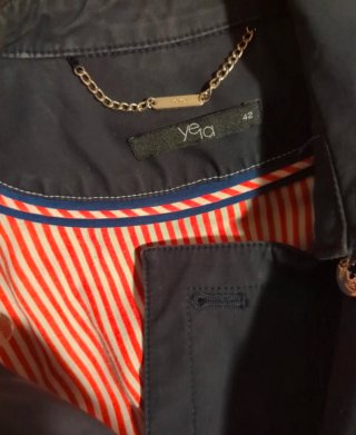 Gabardina corta azul marino mujer Talla 40