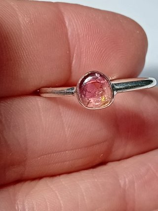 Anillo Plata Ley Piedra turmalina