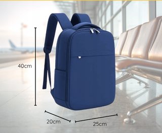 Mochila de viaje azul para cabina de avión