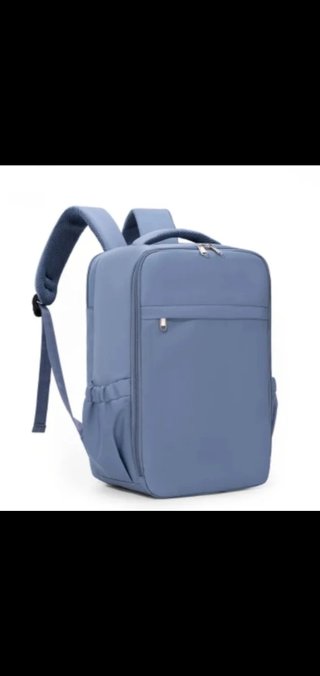 Mochila de viaje azul para cabina de avión
