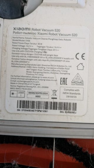 Aspiradora Xiaomi S20 (no carga)