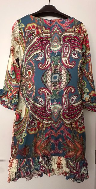 Vestido estampado paisley XS pero como una 36