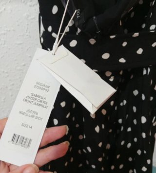 Mono Topshop lunares azul marino y blanco