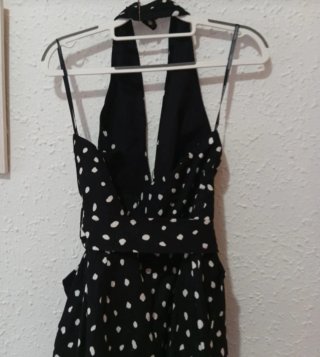 Mono Topshop lunares azul marino y blanco