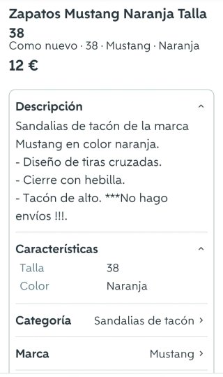 Sandalias Mustang Naranja Tacon