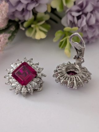 Pendientes Plata con Piedra Roja