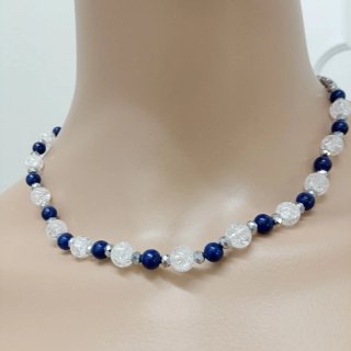 Collana Quarzo Crackle Lapislazzuli Porcellana