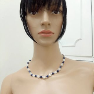 Collana Quarzo Crackle Lapislazzuli Porcellana