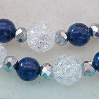 Collana Quarzo Crackle Lapislazzuli Porcellana